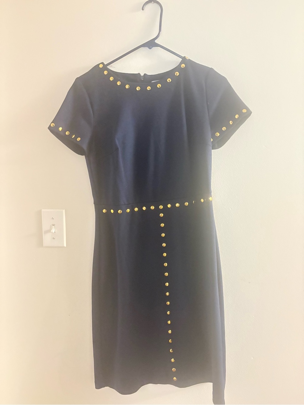 Shelby & Palmer Black Mini Dress with Gold Stud Accents